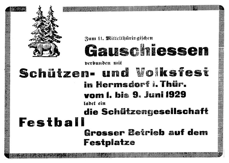 1929-05-31 Hdf Schuetzengesellschaft Gauschiessen